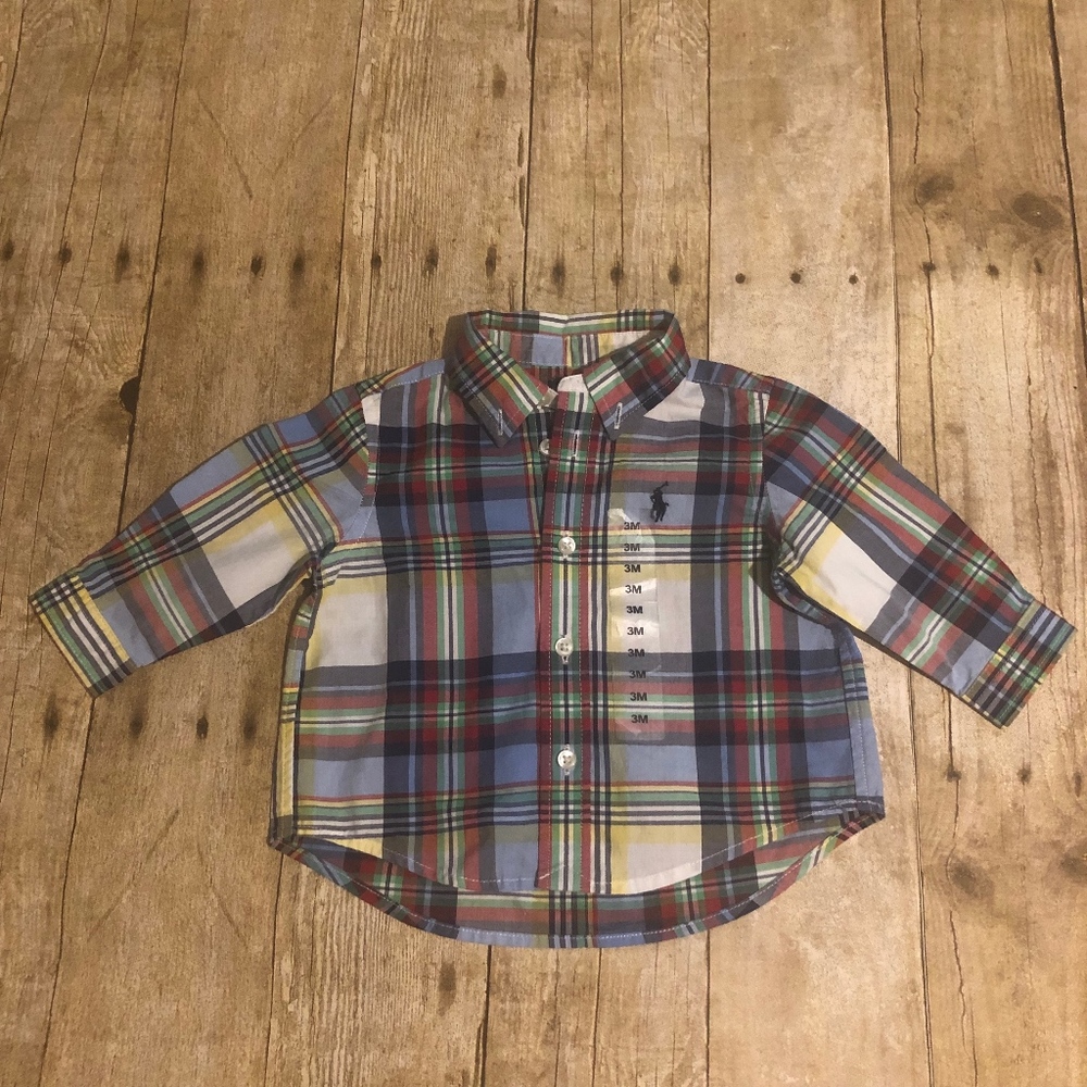 NWOT RALPH LAUREN PLAID COTTON POPLIN SHIRT